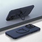 For iPhone 15 Pro Magsafe Hidden Fold Holder Full Coverage Shockproof Phone Case(Blue)