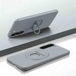 For Samsung Galaxy S23 Magsafe Hidden Fold Holder Full Coverage Shockproof Phone Case(Grey)