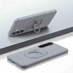 For Samsung Galaxy S24 5G Magsafe Hidden Fold Holder Full Coverage Shockproof Phone Case(Grey)