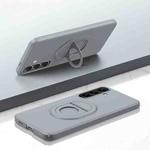 For Samsung Galaxy S24+ 5G Magsafe Hidden Fold Holder Full Coverage Shockproof Phone Case(Grey)