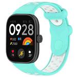 For Redmi Watch 4 Two Color Silicone Sports Watch Band(Teal White)