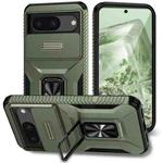 For Google Pixel 8 Sliding Camshield Holder Phone Case(Alpine Green)