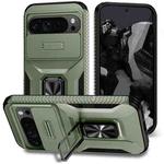 For Google Pixel 9 Pro XL Sliding Camshield Holder Phone Case(Alpine Green)