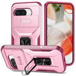For Google Pixel 9a Sliding Camshield Holder Phone Case(Pink + Rose Red)