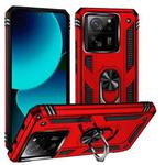 For Xiaomi 13T/13T Pro Shockproof TPU + PC Phone Case with Holder(Red)