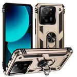 For Xiaomi 13T/13T Pro Shockproof TPU + PC Phone Case with Holder(Gold)