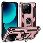 For Xiaomi 13T/13T Pro Shockproof TPU + PC Phone Case with Holder(Rose Gold)