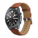 22mm Universal Pointed Tail Leather Watch Band(Brown)