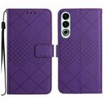 For OnePlus Nord CE4 Rhombic Grid Texture Leather Phone Case(Purple)