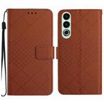 For OnePlus Nord CE4 Rhombic Grid Texture Leather Phone Case(Brown)