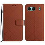 For OnePlus Nord 4 5G Rhombic Grid Texture Leather Phone Case(Brown)