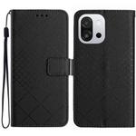 For OnePlus 13T Rhombic Grid Texture Leather Phone Case(Black)