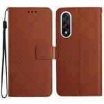 For OnePlus Nord 5 5G / Ace 5 Ultra Rhombic Grid Texture Leather Phone Case(Brown)