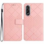 For OnePlus Nord 5 5G / Ace 5 Ultra Rhombic Grid Texture Leather Phone Case(Pink)