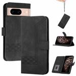 For Google Pixel 8a Cubic Skin Feel Flip Leather Phone Case(Black)