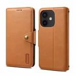 For iPhone 12 Denior Cowhide Texture Wallet Style Leather Phone Case(Khaki)