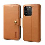 For iPhone 12 Pro Denior Cowhide Texture Wallet Style Leather Phone Case(Khaki)