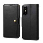 For iPhone XS / X Denior Cowhide Texture Wallet Style Leather Phone Case(Black)
