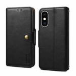 For iPhone XS Max Denior Cowhide Texture Wallet Style Leather Phone Case(Black)