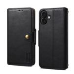 For iPhone 16 Plus Denior Cowhide Texture Wallet Style Leather Phone Case(Black)