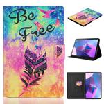 For Lenovo Tab P11 Gen2 /Xiaoxin Pad Plus 2023 Voltage Coloured Drawing Smart Leather Tablet Case(Feather)