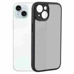 For iPhone 15 Fine Pore Matte Black TPU + PC Phone Case