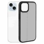 For iPhone 15 Big Pore Matte Black TPU + PC Phone Case