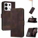 For Xiaomi Redmi Note 13 Pro 4G Cubic Skin Feel Flip Leather Phone Case(Brown)