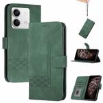 For Xiaomi Redmi Note 13 4G Cubic Skin Feel Flip Leather Phone Case(Green)