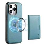 For iPhone 12 Pro Max Denior Cowhide Texture Leather MagSafe Detachable Wallet Phone Case(Blue)
