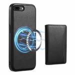 For iPhone 8 Plus/7 Plus Denior Cowhide Texture Leather MagSafe Detachable Wallet Phone Case(Black)