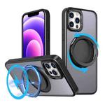 For iPhone 12 Pro 360-degree Rotating MagSafe Magnetic Holder Phone Case(Black)