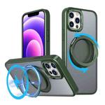 For iPhone 12 Pro 360-degree Rotating MagSafe Magnetic Holder Phone Case(Green)