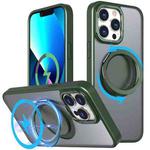 For iPhone 13 Pro 360-degree Rotating MagSafe Magnetic Holder Phone Case(Green)