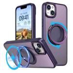 For iPhone 14 Plus 360-degree Rotating MagSafe Magnetic Holder Phone Case(Purple)