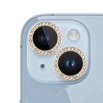 For iPhone 15 / 15 Plus 9H Point Drill Camera Lens Protector Ring(Gold)