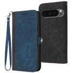 For Google Pixel 10 / Pixel 10 Pro Side Buckle Double Fold Hand Strap Leather Phone Case(Royal Blue)