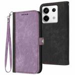For Xiaomi Redmi Note 13 Pro 4G Side Buckle Double Fold Hand Strap Leather Phone Case(Purple)