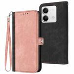 For Xiaomi Redmi Note 13 4G Side Buckle Double Fold Hand Strap Leather Phone Case(Pink)