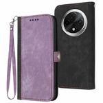 For Xiaomi Redmi A3 Pro Side Buckle Double Fold Hand Strap Leather Phone Case(Purple)