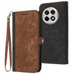 For OnePlus Ace 5 / 13R Global Side Buckle Double Fold Hand Strap Leather Phone Case(Brown)