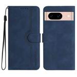 For Google Pixel 8a Heart Pattern Skin Feel Leather Phone Case(Royal Blue)