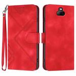 For Sony Xperia 20 Line Pattern Skin Feel Leather Phone Case(Red)