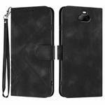 For Sony Xperia 20 Line Pattern Skin Feel Leather Phone Case(Black)