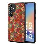 For Samsung Galaxy A34 5G Four Seasons Flower Language Series TPU Phone Case(Summer Red)