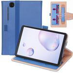 For Samsung Galaxy Tab A7.0 T500 (2020) Retro Texture PU + TPU Horizontal Flip Leather Case with Holder & Card Slots & Hand Strap(Blue)
