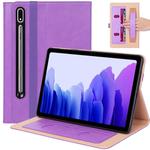 For Samsung Galaxy Tab S7 T870 (2020) Retro Texture PU + TPU Horizontal Flip Leather Case with Holder & Card Slots & Hand Strap(Purple)