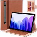 For Samsung Galaxy Tab S7 T870 (2020) Retro Texture PU + TPU Horizontal Flip Leather Case with Holder & Card Slots & Hand Strap(Brown)