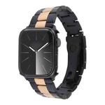 For Apple Watch Ultra 2 49mm Three-Bead Stainless Steel Watch Band(Black Rose Gold)