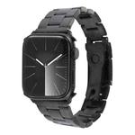 For Apple Watch SE 44mm Three-Bead Stainless Steel Watch Band(Black)